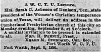 Sarah C. Acheson 1890 lecture ad.jpg